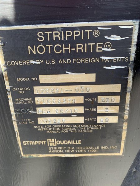 8.75&quot; X 8.75&quot; X 10 GAUGE STRIPPIT MODEL #102661 HYDRAULIC CORNER NOTCHER: STOCK 13848