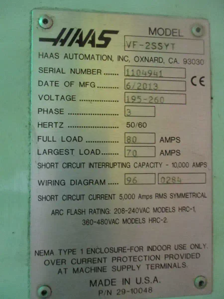 2013 HAAS VF-2SSYT | Machining Centers, Vertical