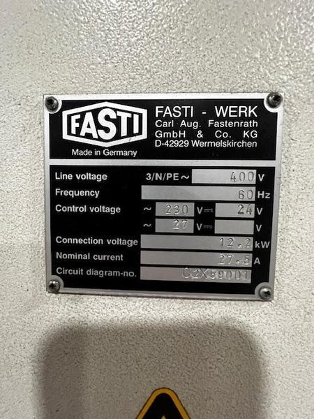 13'6" X 11 GAUGE FASTI-WERK 225-40-3.0 HYDRAULIC CNC FOLDING MACHINE. STOCK # 0981126