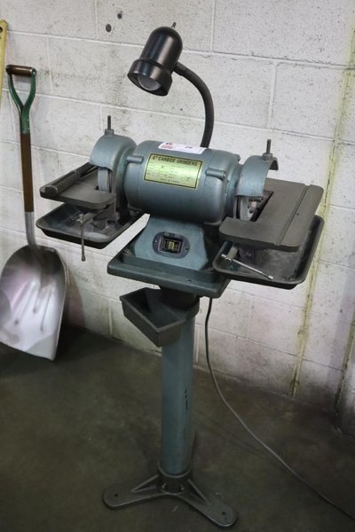 6&quot; Carbide Tool Grinder, Double End, Pedestal, 1/2 HP, 3,450 RPM, Tilting Work Tables - Single Phase- Auction Item