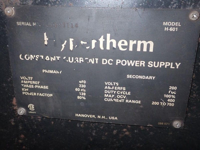 HYPERTHERM 600 AMP PLASMA CUTTER POWER SUPPLY  -  H-601