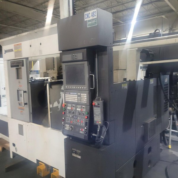 Okuma 2SP-250H Twin Spindle Twin Turret CNC Lathe, 2017 – Robot Loader, Chip Conveyor, Transformer, Inspection Reports from Gosiger