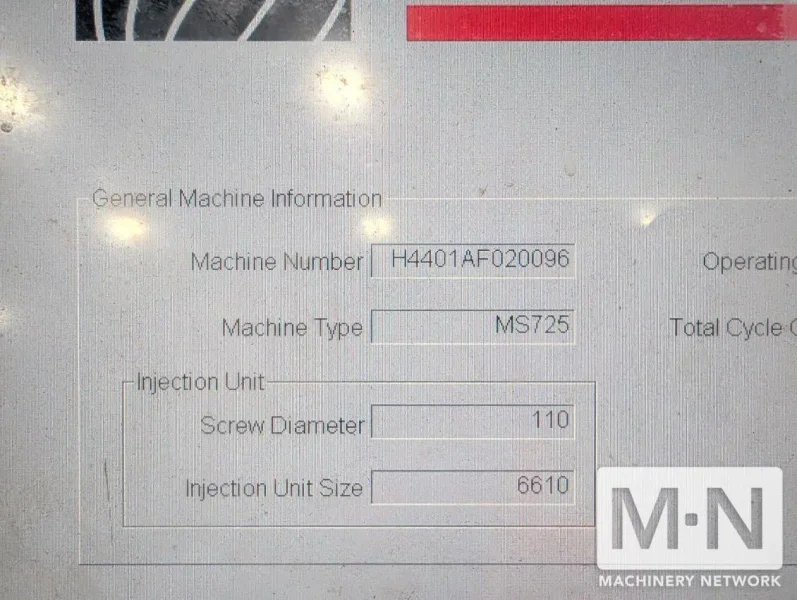725 TON 140 OZ CINCINNATI MILACRON MODEL MS725 INJECTION MOLDING MACHINE MFG 2015 (2) AVAILABLE