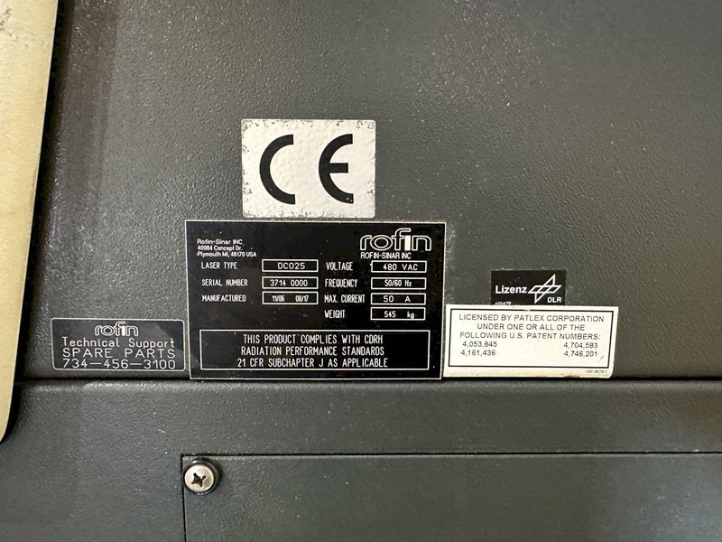 2500 WATT ROFIN LASER (NEW 2017) MODEL #DC025 POWER PROCESSING UNIT: STOCK #19759