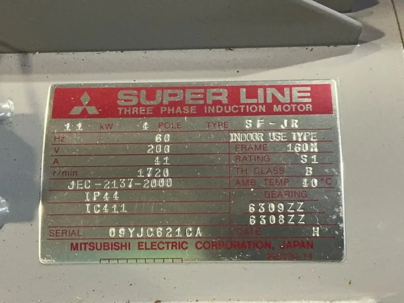 MITSUBISHI 11KW 41 AMPS SUPERLINE 3 PHASE INDUCTION MOTOR   -  SF-JR