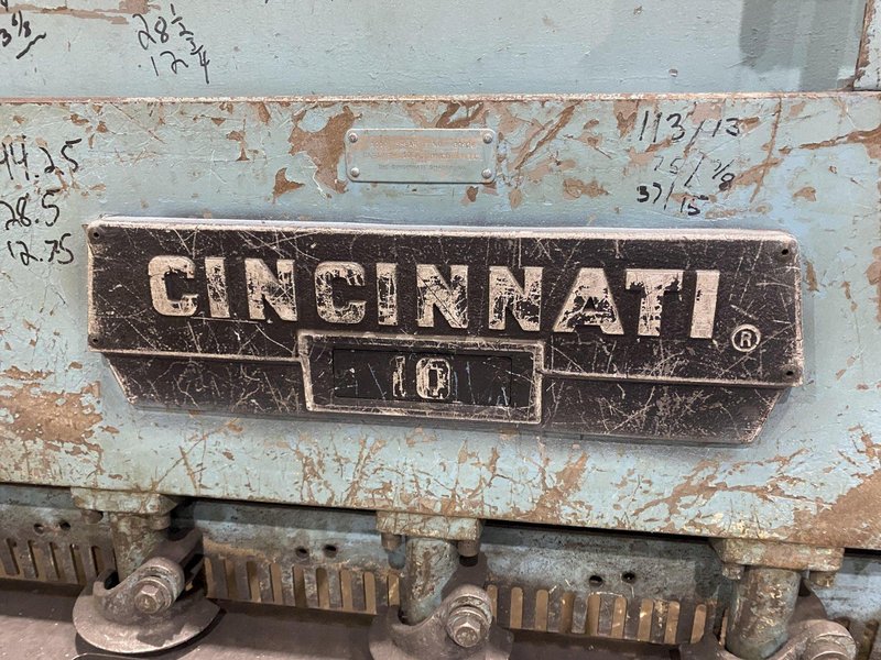 10' X 10" GA  CINCINNATI MODEL #1010 MECHANICAL SHEAR: STOCK #19575