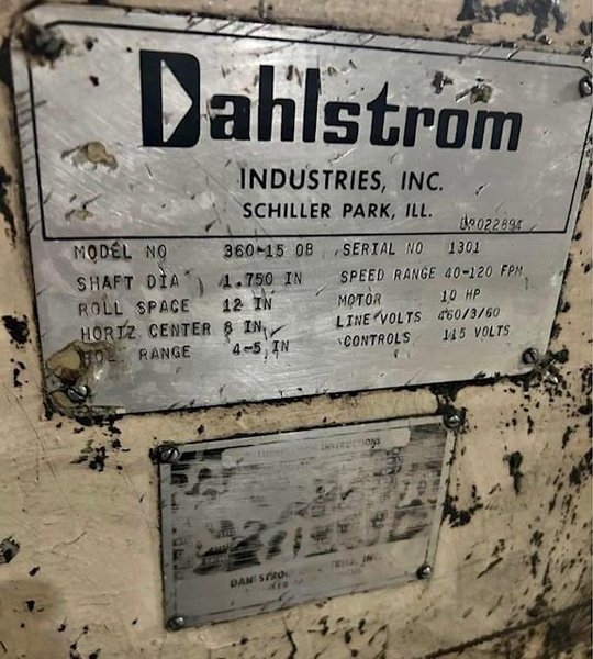 14 STAND X 1.75&quot; SHAFT DAHLSTROM ROLL FORMER STOCK# 3778
