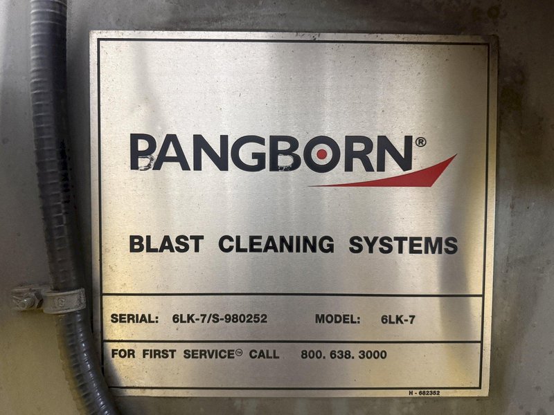 72” TABLE PANGBORN MODEL 6LK-7 ROTOBLAST SHOT BLAST MACHINE: YOBRO #24410