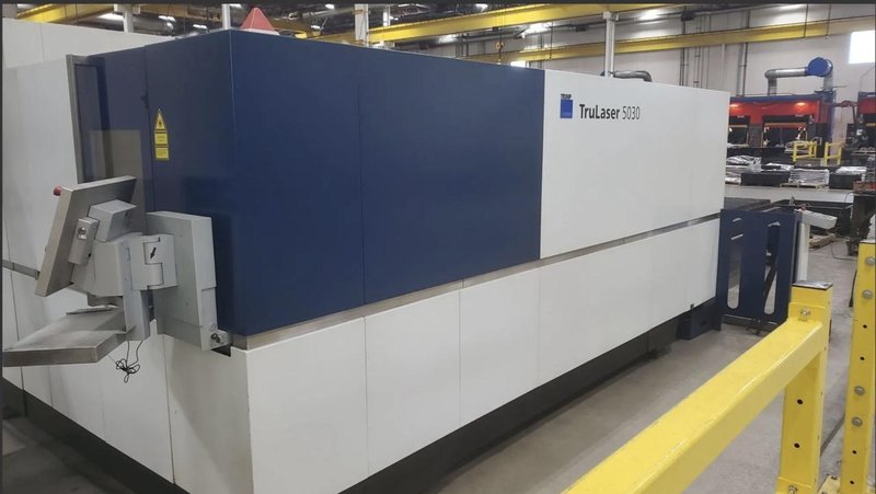 8000 Watt Trumpf TruLaser 5030 fiber, 2016 – REFURBISHED, 10,700 beam on hours – TruDisk 8001
