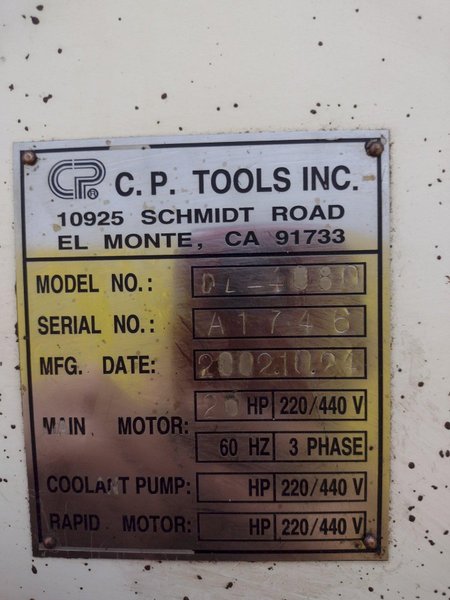 40&quot; x 80&quot; BIRMINGHAM MODEL #DL4080 ENGINE LATHE, 5-1/8&quot; HOLLOW SPINDLE HOLE: STOCK #19321