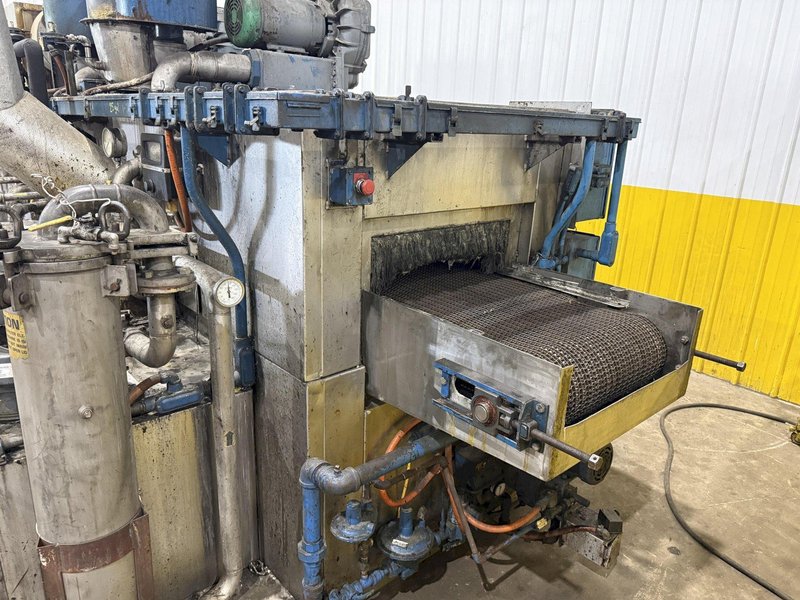 24" WIDE x 8" HIGH CAE RANSOHOFF 4-STAGE STAINLESS STEEL BELT CONVEYOR PARTS WASHER, WITH RUST INHIBITOR APPLICATION: YOBRO #25378