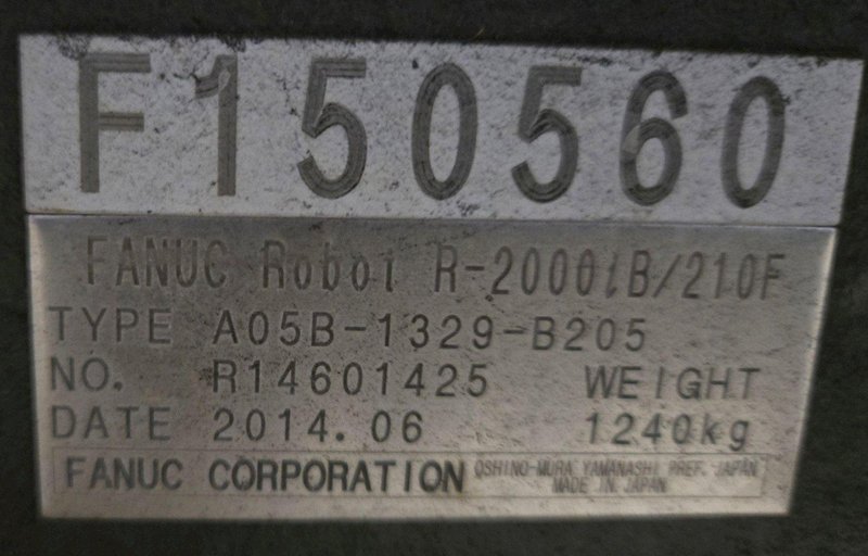 FANUC R-2000IB/210F + R30IB ROBOT ARM AND CONTROL CABINET – NO PENDANT USED