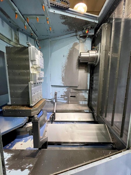 Matsuura HPlus-500 PC2 Horizontal Machining Center 2016 Fanuc 31i Control CT50 Big Plus Spindle 15,000 RPM 245 Tools On 245 Base ATC Full 4th Axis Renishaw NC4 Tool Setter ATS Through Spindle Coolant Cooljet 1000 PSI Chip Conveyor