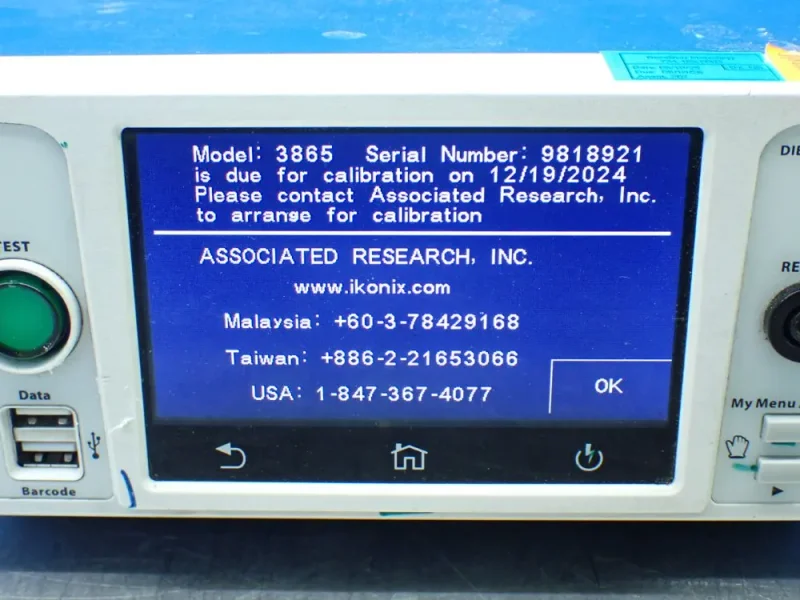 ASSOCIATED RESEARCH HYPOT SERIES DIELECTRIC WITHSTAND TESTER.   -  3865