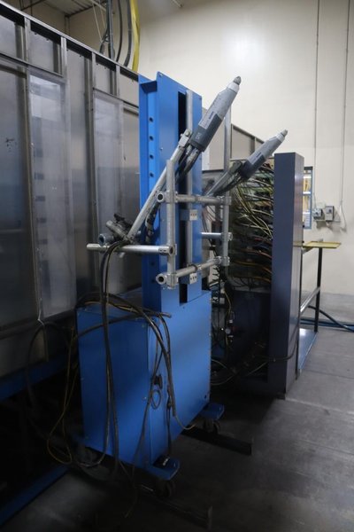 Parker Ionics GX7000M Automated Powder Coating Booth with 24" Wide x 48" High Windows and Top Chain Slot- Auction Item