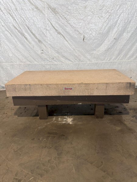 48" X 96" STARRET PINK GRANITE SURFACE PLATE WITH STAND. STOCK # 0115326