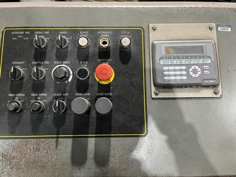 20" X 30" HYDMECH MODEL #M20A AUTOMATIC HORIZONTAL BAND SAW WITH POWER MITRE &amp; BUNDLING STOCK #2927