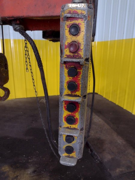 2000 LBS (1 TON) WRIGHT MODEL #W1 CABLE HOIST W/ POWERED TROLLEY: STOCK #18743