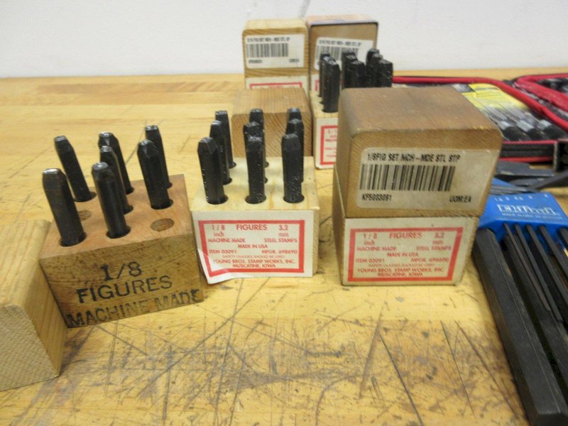 Clamps, Files, Allen Wrenches, Screw Bit Sets, 3/16 &amp; 1/8" Number Stamp Sets- Auction Item