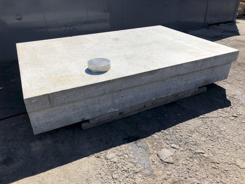 96&quot; X 144&quot; X 24&quot; THICK SALT AND PEPPER TWO LEDGE GRANITE SURFACE PLATE: STOCK #17082