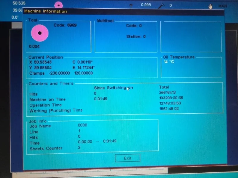 USED EUROMAC ZX FLEX 33 TON CNC PUNCHING MACHINE WITH TOOL ROTATION