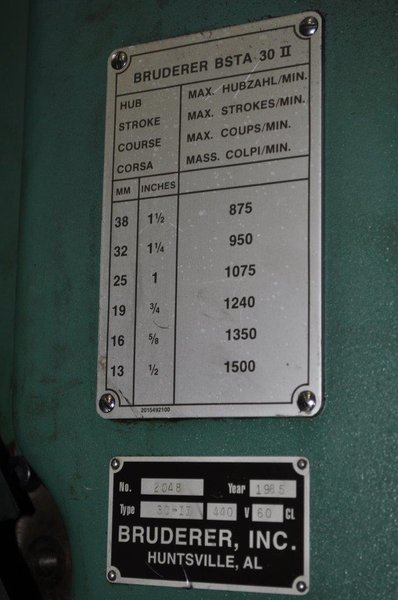30 Ton Bruderer High Speed Press