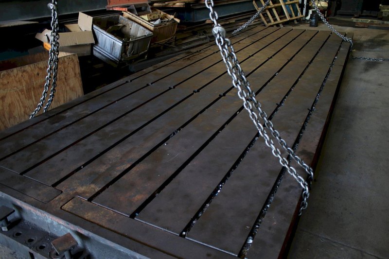 96&quot; X 144&quot; X 14&quot; GIDDINGS &amp; LEWIS T-SLOTTED FLOOR PLATE. STOCK # 0680924