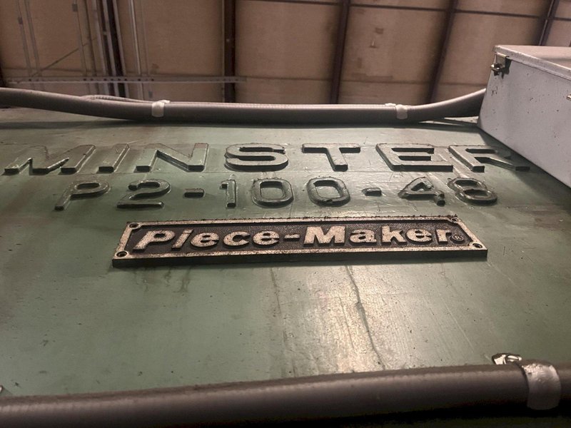 100 TON MINSTER P2-100-48 PIECE MAKER STRAIGHT SIDE HIGH SPEED PRESS. STOCK # 1004725