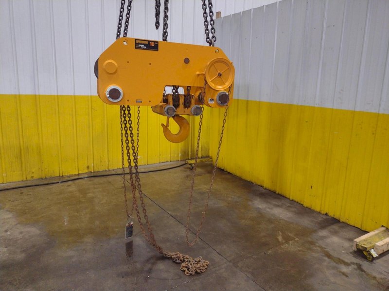 10 TON HARRINGTON MODEL #SHB100 CHAIN HOIST &amp; TROLLY: YOBRO #25080