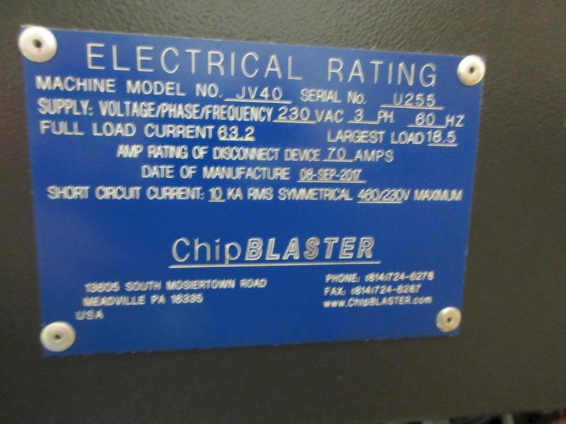 LNS ChipBlaster, Chip Mister, Chip Chiller JV-40 Combo Unit, High Pressure Coolant, Chiller, Mist Collector- Auction Item