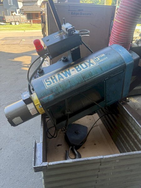 5 TON SHAW BOX SINGLE GIRDER POWERED CABLE HOIST &amp; TROLLEY, REMOTE CONTROLLED: YOBRO #25898