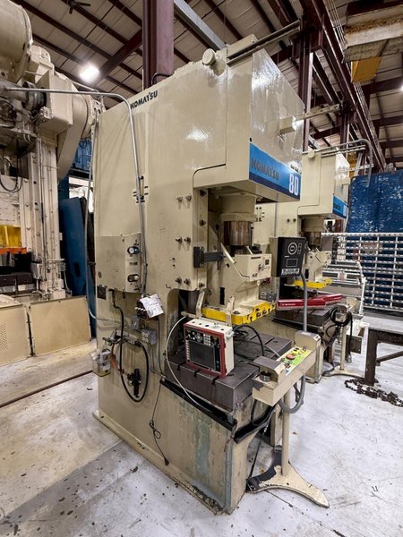 80 Ton KOMATSU OBS Press - Used Komatsu Model 80H-VS-3 Mechanical Stamping Press For Sale, Year 1996,  Under Power!