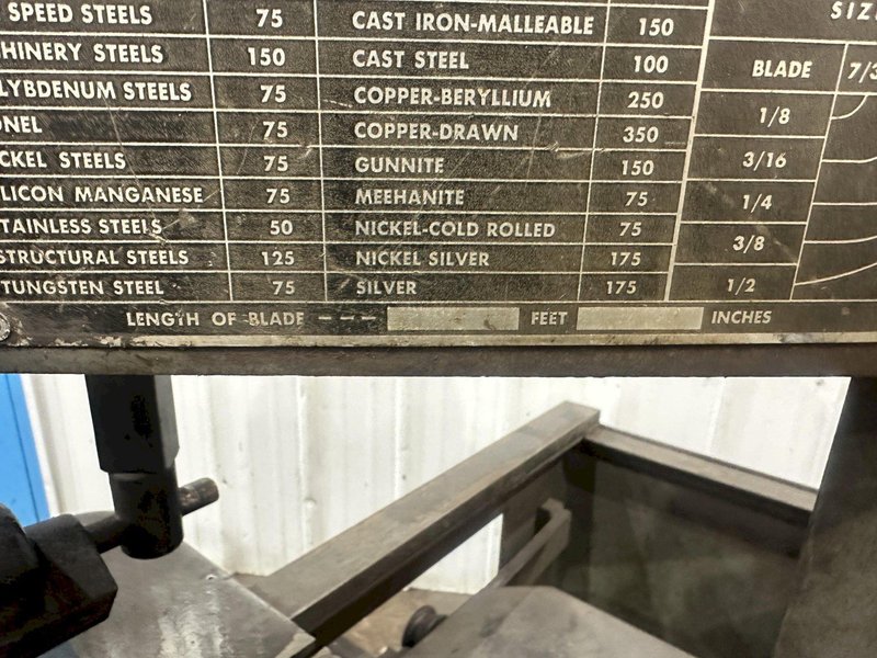 8-3/4" X 8-1/2" ROLLIN VERTICAL BAND SAW: STOCK #77898