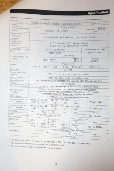Yamato DKN812C Programmable Forced Convection Oven – 300L, 260°C, 13 Rack Positions- Auction Item