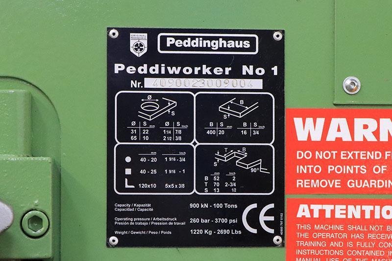 100 TON PEDDINGHAUS HYDRAULIC IRONWORKER, MODEL: PEDDIWORKER 1