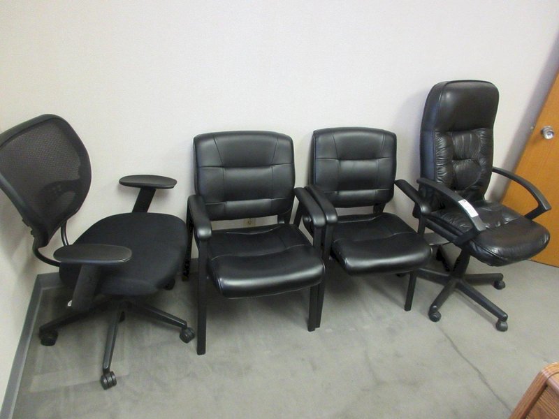 Rolling Adjustable Desk Chairs (2), and Side Chairs (2)- Auction Item