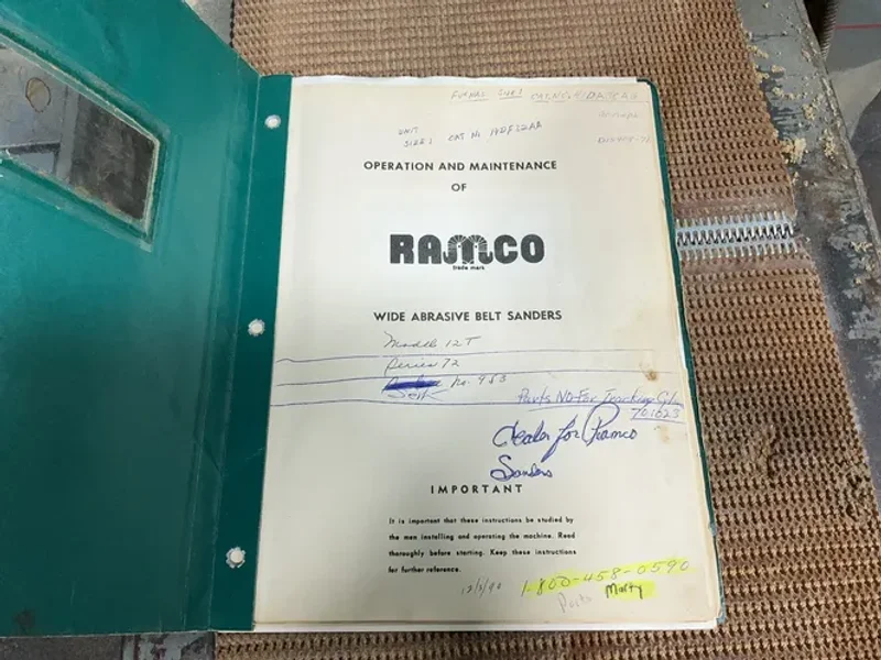 RAMCO 12” WIDE BELT SANDER  -  12