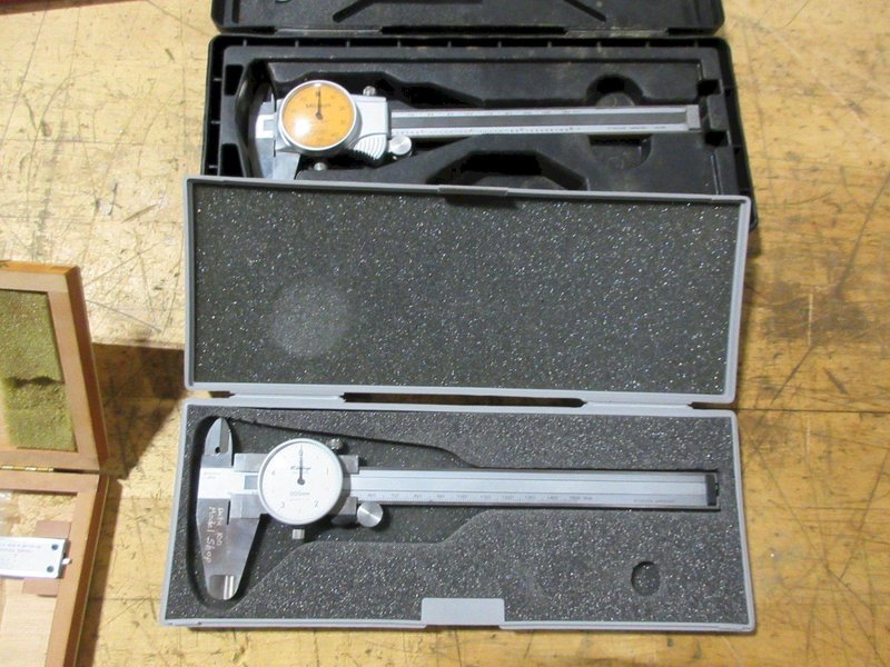 Dial and Vernier 0-6" Calipers, Metric and Standard, Various Brands, (3) Starrett, (2) Mitutoyo, (1) Etalon- Auction Item