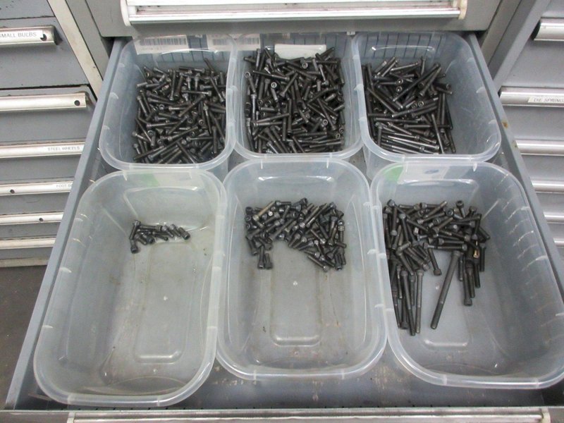 9 Drawer Heavy Duty Cabinet with Fasteners, Nuts, Bolts, Washers- Auction Item