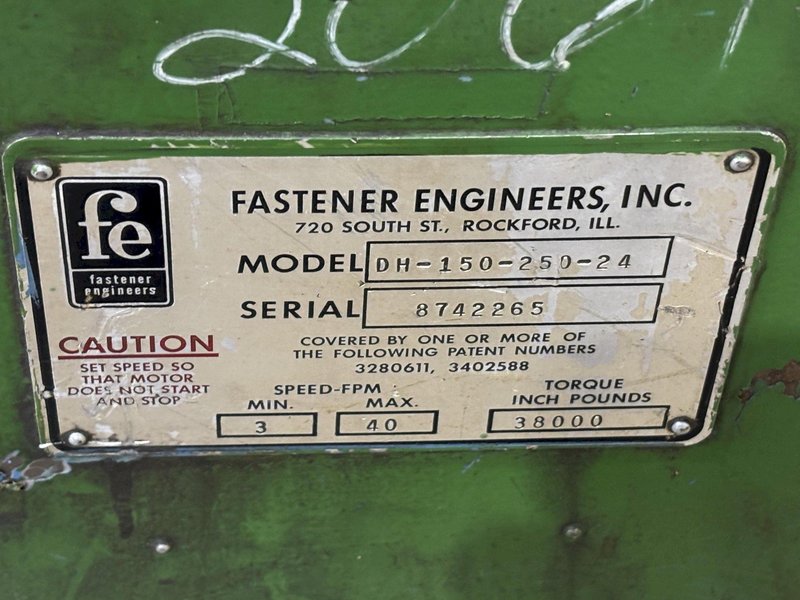 FASTENER ENGINEERS MODEL #DH-150-250-24 WIRE DRAWER: STOCK #23038