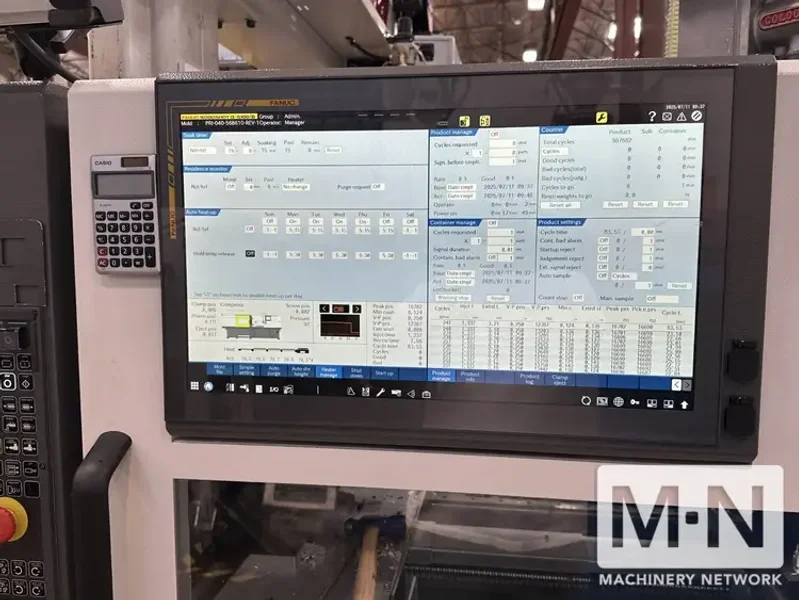 138 TON 6 OZ OR 1.9 OZ MILACRON FANUC ROBOSHOT MODEL S-110iA INJECTION MOLDING MACHINE MFG 2021 (2) AVAILABLE