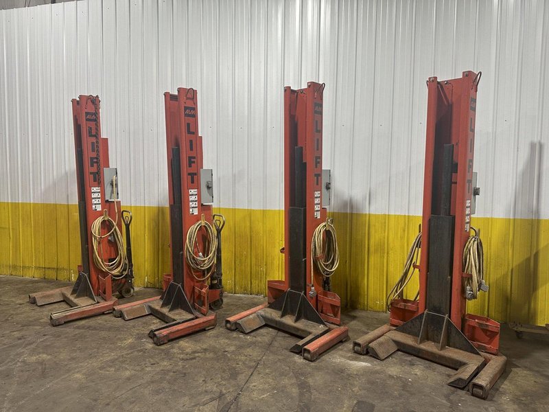 (4) 18,000 LB ALM MODEL #WE-18-4 HEAVY DUTY ELECTRIC MOBILE COLUMN LIFT JACKS: STOCK #18439
