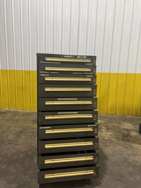 10 DRAWER EQUIPTO 28&quot; X 30&quot; X 59&quot; TOOL STORAGE CABINET STOCK #3093