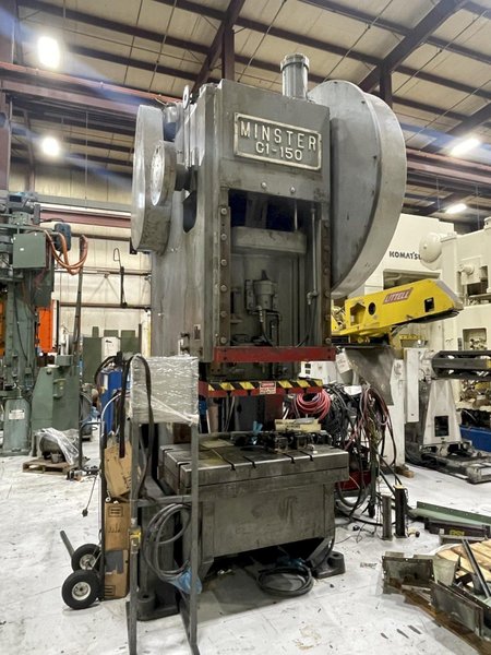 150 ton Minster G1-150 OBI Mechanical Metal Stamping Press For Sale, Variable Speed, Under Power!
