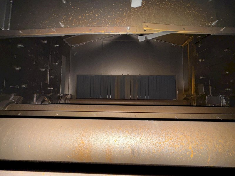72" WIDE x 16" HIGH PANGBORN MODEL #ES1821-125 TOP &amp; BOTTOM PLATE SHOT BLAST MACHINE, WITH DUST COLLECTOR: YOBRO #25181