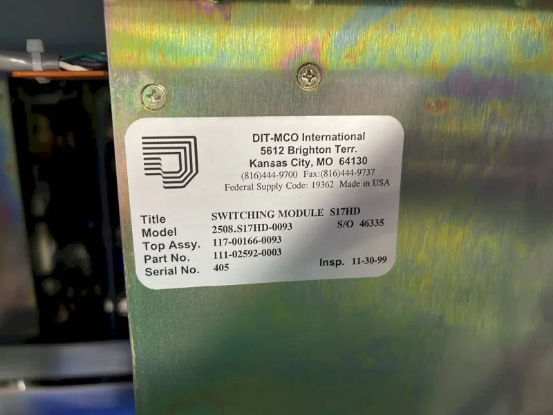 DIT-MCO INTERNATIONAL AUTOMATIC TEST SYSTEM  -  SW EXPANSION 2508-0089/0093 S/O DM3028