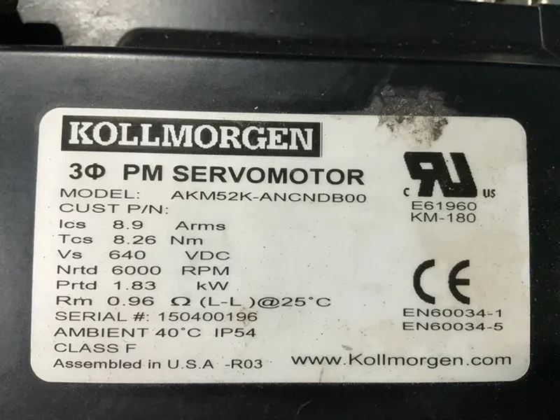 Kollmorgen  Pm Servomotor W/ Micron Gearhead - Akm52k-ancndb00