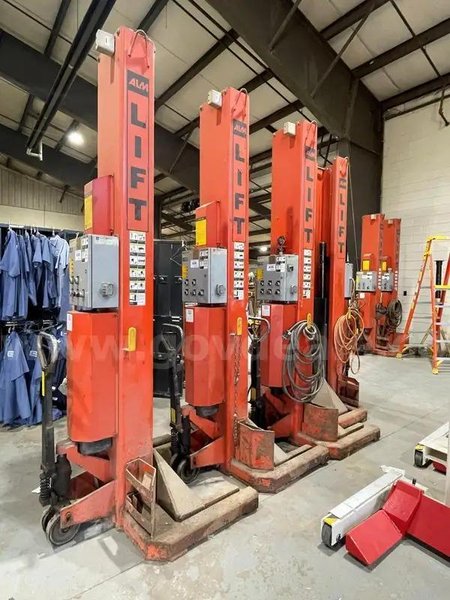 (6) 18,000 LB ALM MODEL #WE-18-4 HEAVY DUTY ELECTRIC MOBILE COLUMN LIFT JACKS: YOBRO #24551