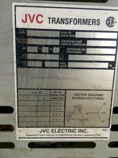 Transformer 40 KVA 575V to 220V