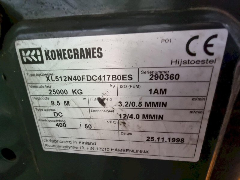 Konecranes 25 ton + 2 carriages